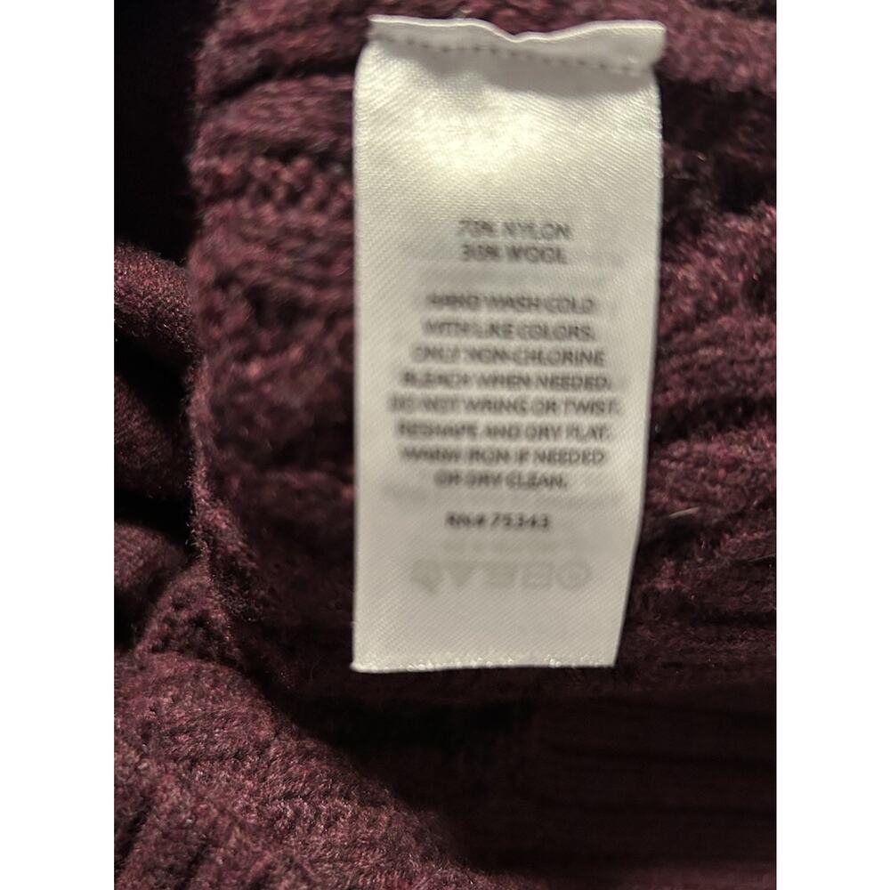 CAMBRIDGE Dry Goods Burgundy Full Zip Cable Knit Hooded Sweater Size M - Picture 9 of 9